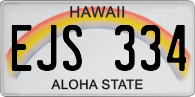 HI license plate EJS334
