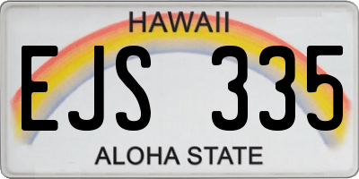HI license plate EJS335