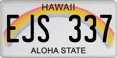 HI license plate EJS337