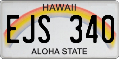 HI license plate EJS340