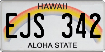 HI license plate EJS342