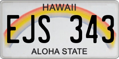 HI license plate EJS343