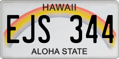 HI license plate EJS344