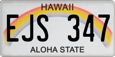 HI license plate EJS347