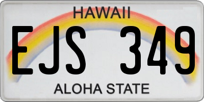 HI license plate EJS349