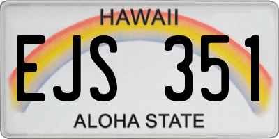 HI license plate EJS351
