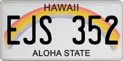 HI license plate EJS352