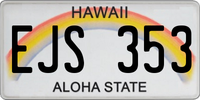 HI license plate EJS353