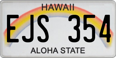 HI license plate EJS354