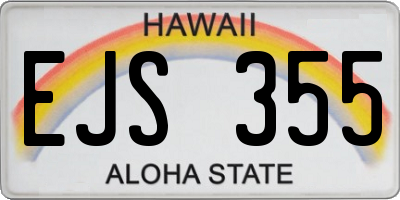 HI license plate EJS355