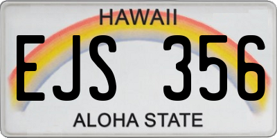HI license plate EJS356