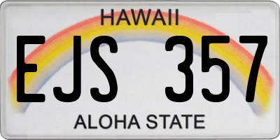HI license plate EJS357