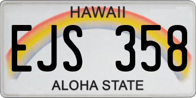 HI license plate EJS358