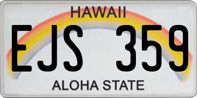 HI license plate EJS359