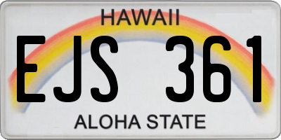 HI license plate EJS361