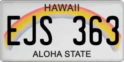 HI license plate EJS363