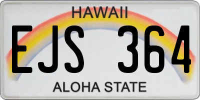 HI license plate EJS364