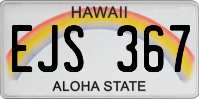 HI license plate EJS367