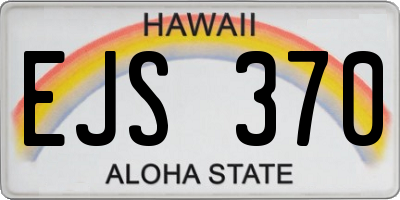 HI license plate EJS370