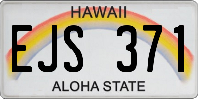 HI license plate EJS371