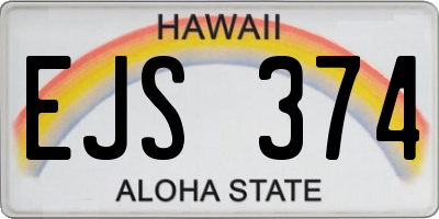 HI license plate EJS374