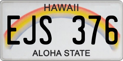 HI license plate EJS376