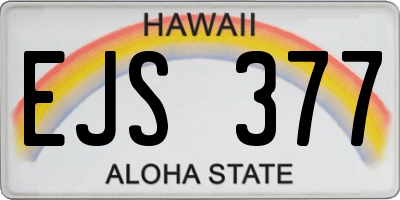 HI license plate EJS377