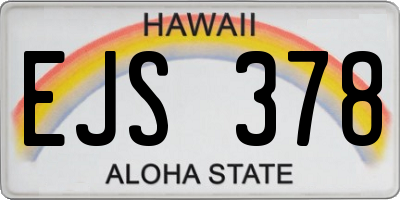 HI license plate EJS378