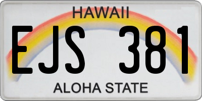 HI license plate EJS381
