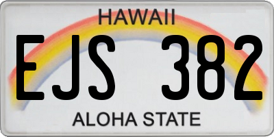 HI license plate EJS382