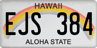 HI license plate EJS384
