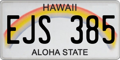 HI license plate EJS385