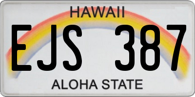 HI license plate EJS387