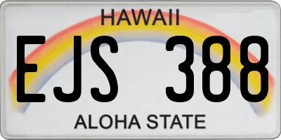 HI license plate EJS388