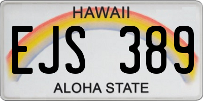 HI license plate EJS389