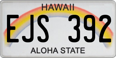 HI license plate EJS392