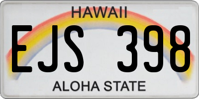 HI license plate EJS398