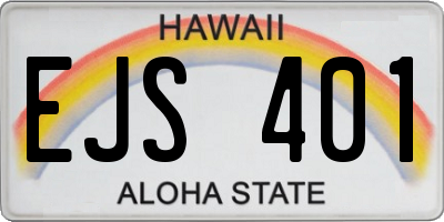 HI license plate EJS401