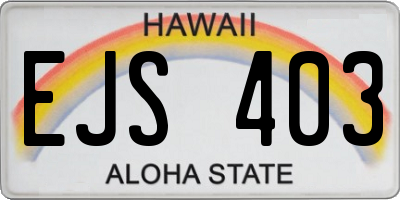HI license plate EJS403