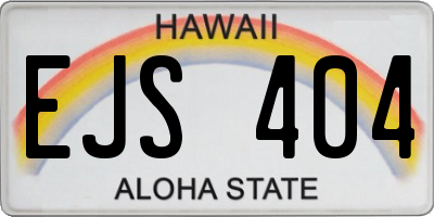 HI license plate EJS404