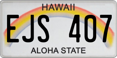 HI license plate EJS407