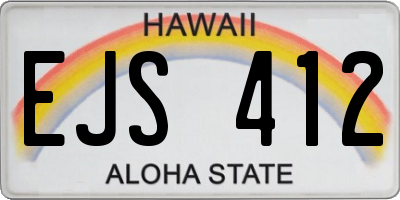 HI license plate EJS412