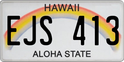 HI license plate EJS413