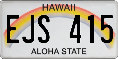 HI license plate EJS415