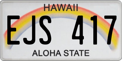 HI license plate EJS417