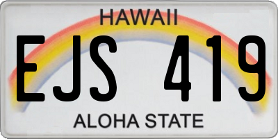HI license plate EJS419