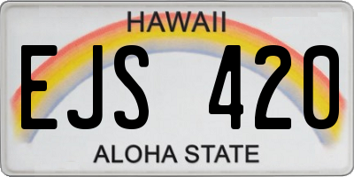 HI license plate EJS420