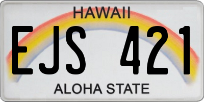 HI license plate EJS421