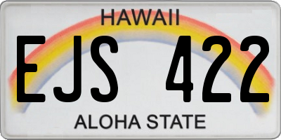 HI license plate EJS422