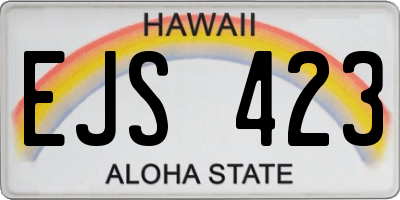 HI license plate EJS423